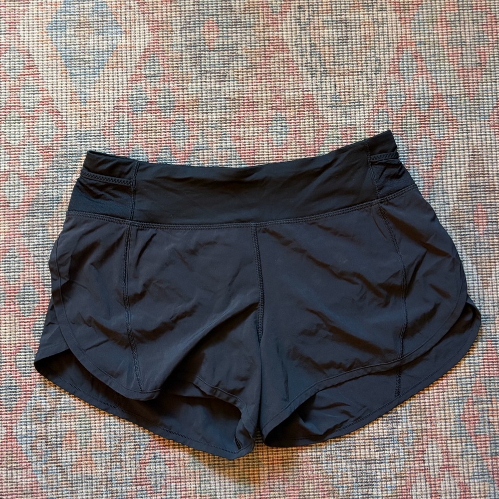 lululemon athletica black running shorts (size 6)